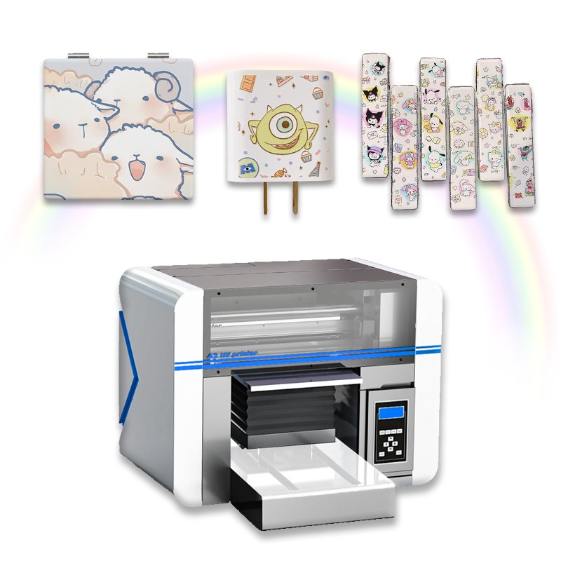 Small A3UV printer, 6-color white varnish uv dtf printer with visual positioning function, lighter metal plastic flatbed printer