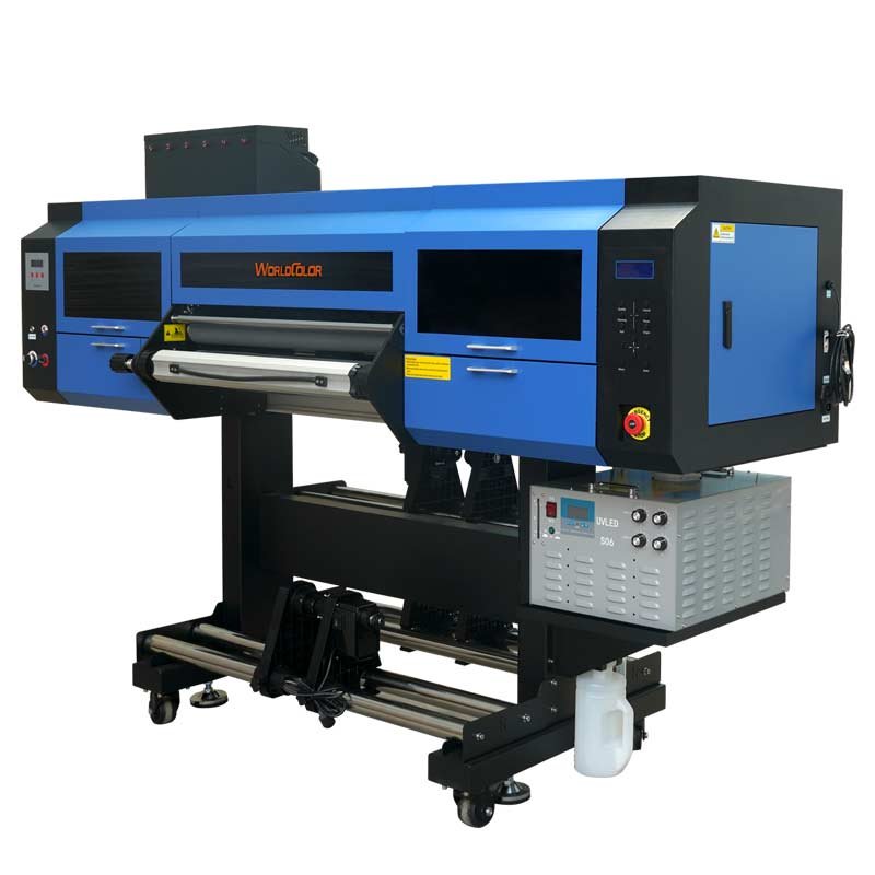 24" UV DTF printer cup wrap transfers label inkjet printer dtf uv 60cm 3 head cmykwv uv dtf printer with laminator