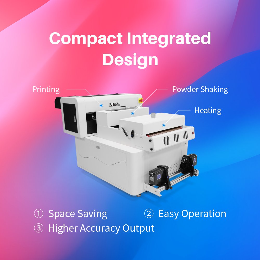 Fast Compact 30 40 60 80cm Double i1600 Heads 2400dpi Included with Powder Treating T-Shirt Printing Machine DTF Printer