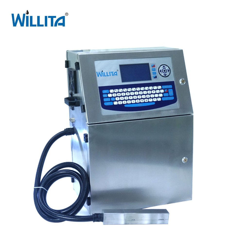Willita Automatic Industrial Batch Number Date Plastic Bottle Bag Pvc Cable Cij Online Printer Continuous Inkjet Printer
