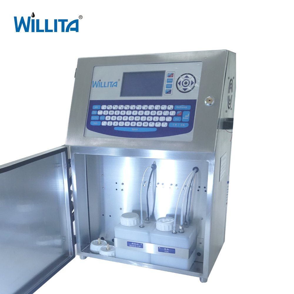 Willita Automatic Industrial Batch Number Date Plastic Bottle Bag Pvc Cable Cij Online Printer Continuous Inkjet Printer