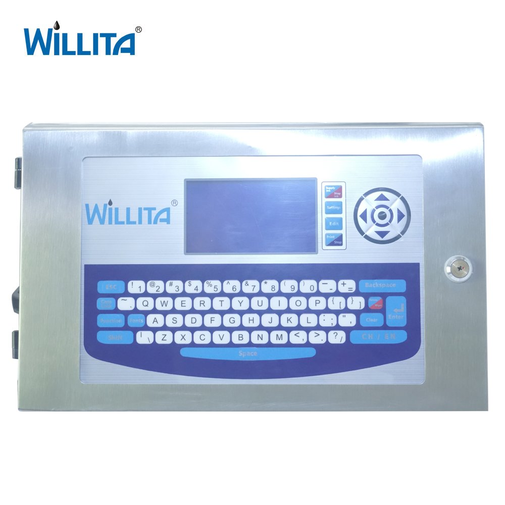Willita Automatic Industrial Batch Number Date Plastic Bottle Bag Pvc Cable Cij Online Printer Continuous Inkjet Printer
