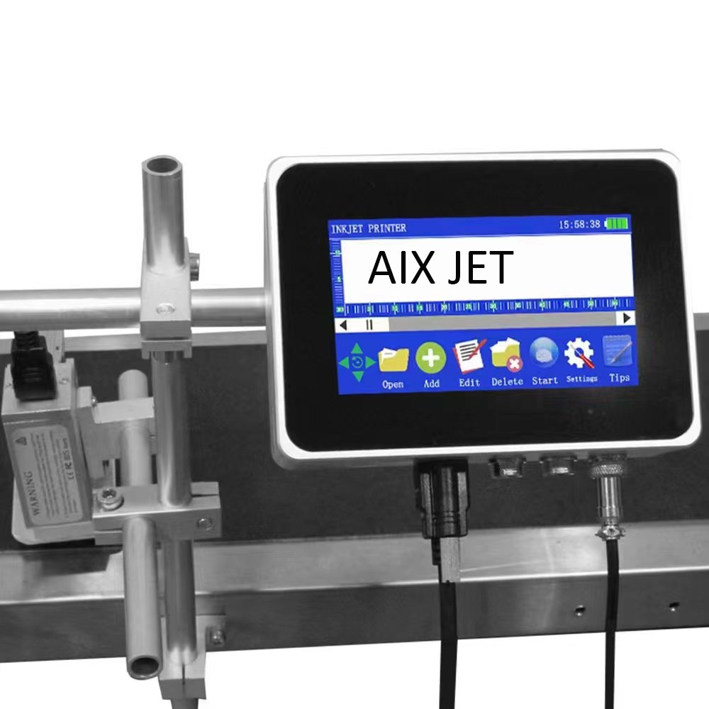 AIX 25.4MM Online One Inch Head Expiry Batch Coding Date TIJ Machine Thermal Inkjet Printer For Water Bottle