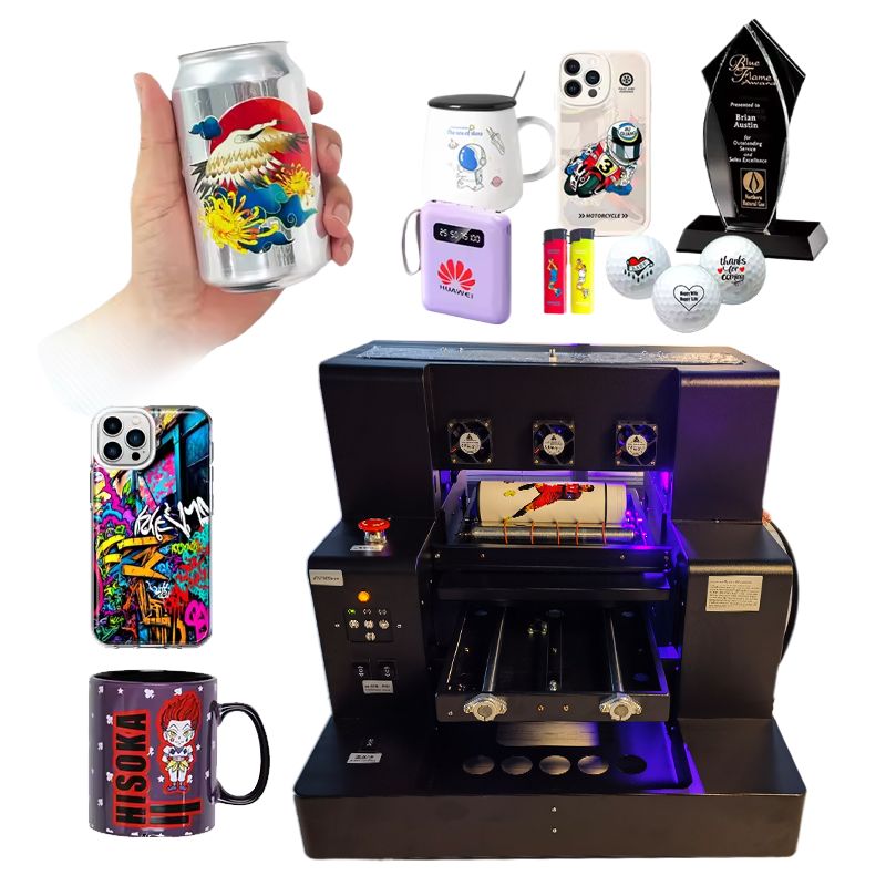 3050 Roll A3 UV Flatbed Printer For Pen Golf Ball Pvc Card Printing Shop Machines 3050 Roll Flatbed A3 UV Printer