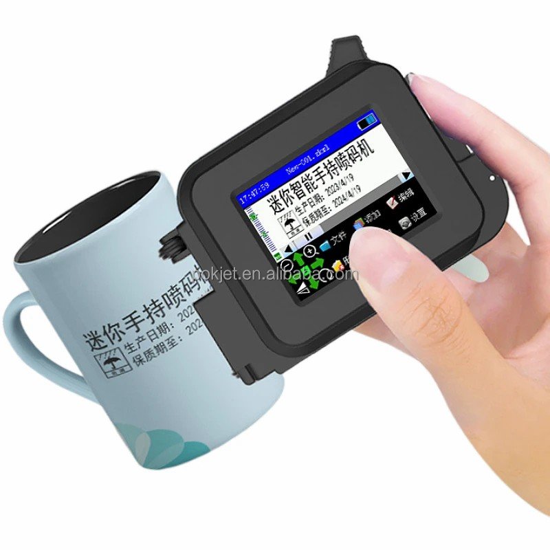 Industrial Intelligence Semi-Automatic Thermal Small Mini Handheld Portable Inkjet Printer Color Barcode Printer 600Dpi Wireless