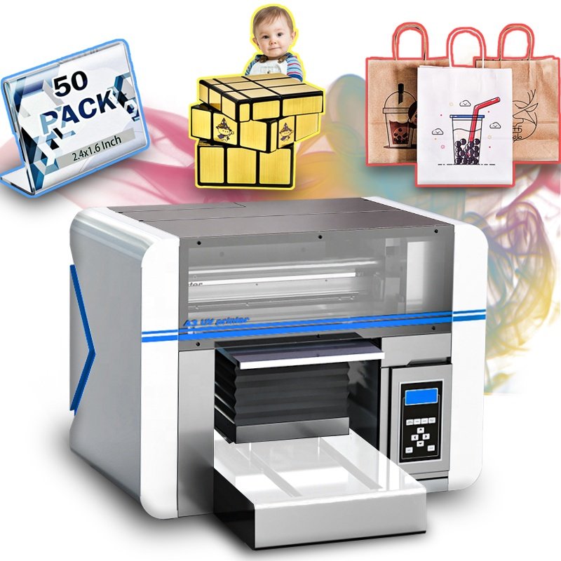 Hot selling new product small A3UV printer card paper sheet metal fire machine plastic small gift customized printing machine