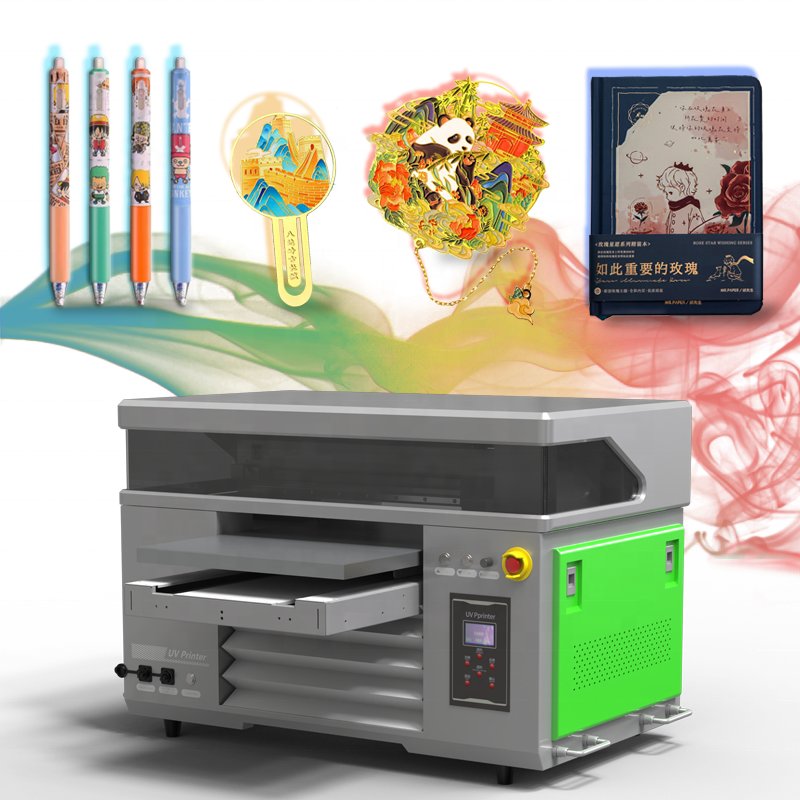 Desktop A3 A2 A1UV printer AB film sticker varnish UV inkjet printer metal card gold foil XP600UV flatbed printer