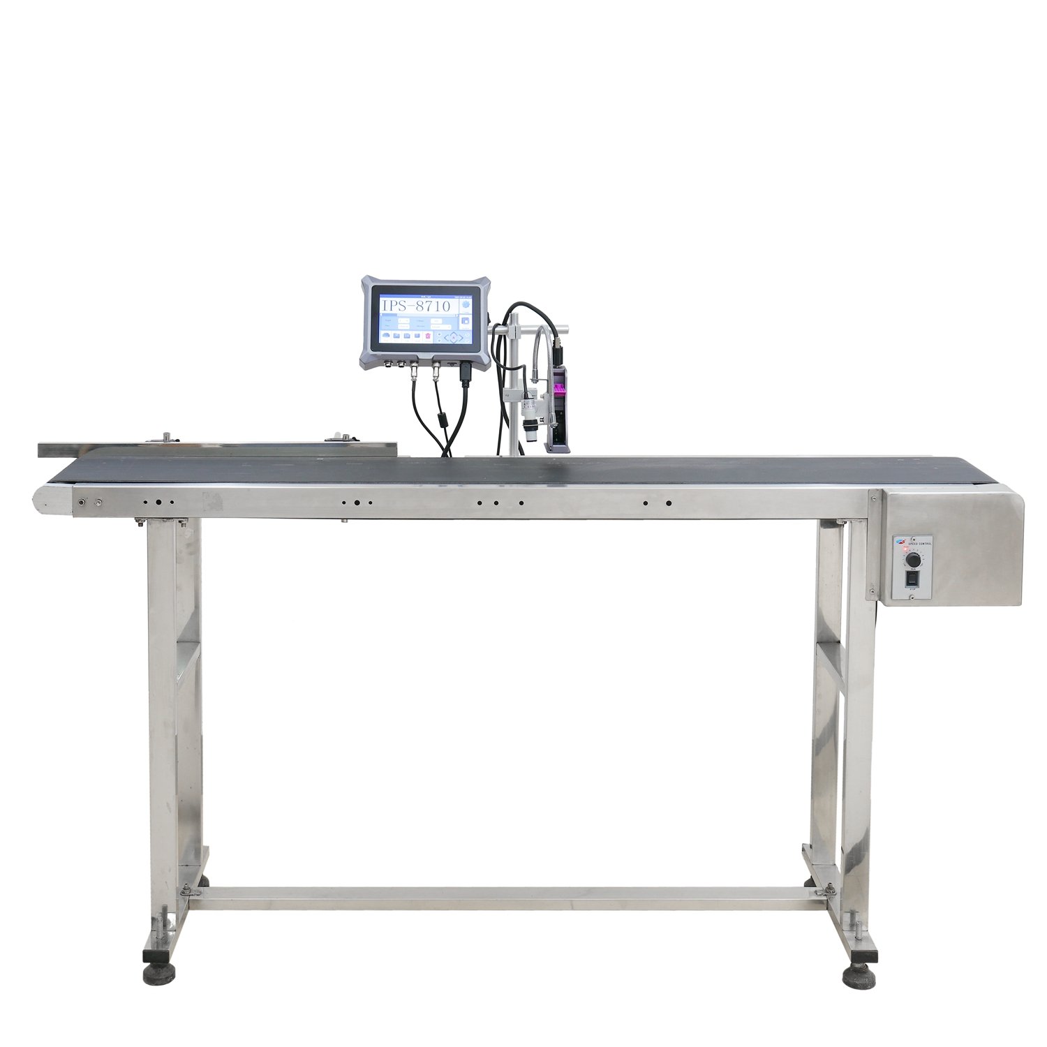 IPS-8710 1 to 2 heads Online ink jet coding machine automatic batch coder inkjet printer expiry date bottle carton box TIJ