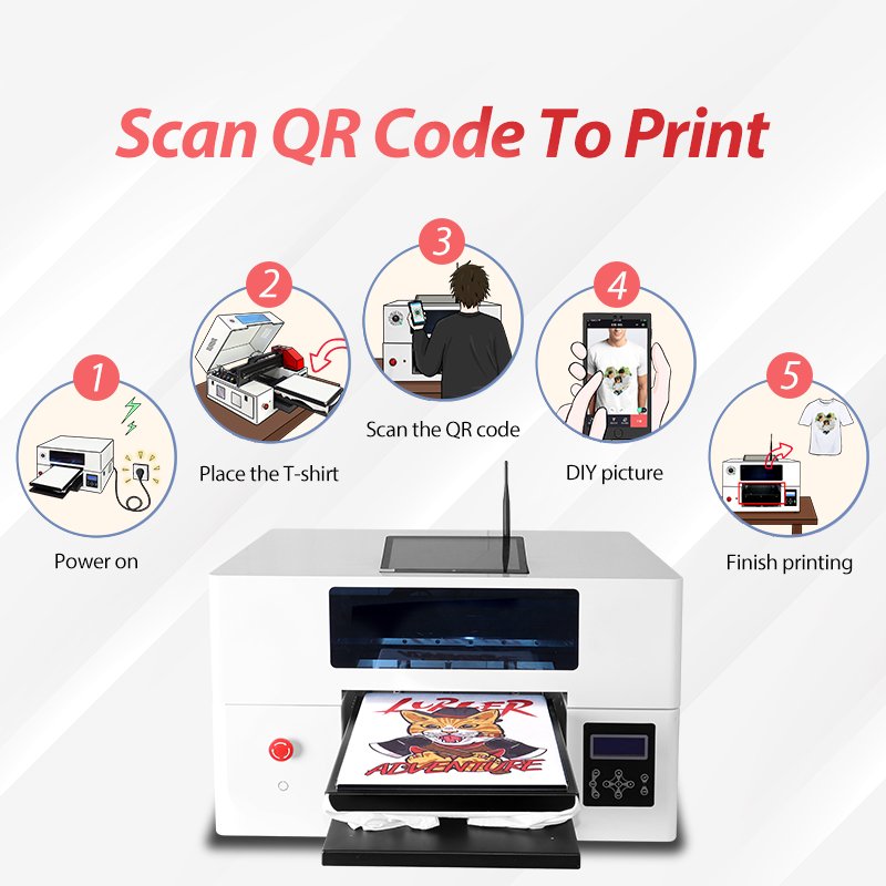 Epson Direct To Garment Printer Easy To Operate Mobile QR Scanning For Use In Printing House