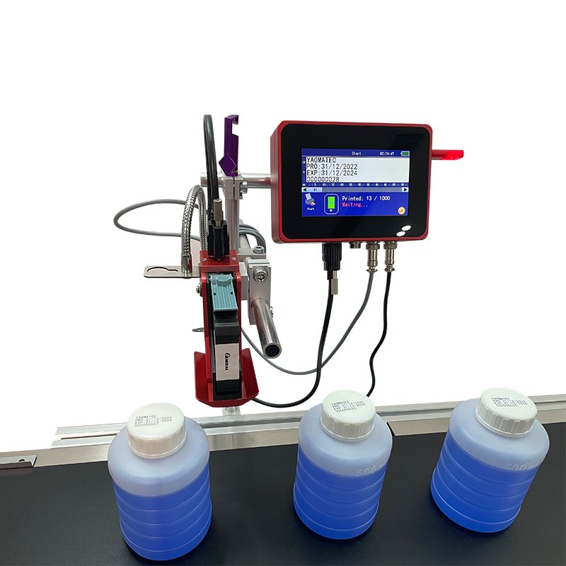 YAOMATEC 12.7MM Automatic Spray Inkjet Coding Machine Printer Online Batch Coding Expiry Date Stamping Date Coding Machine