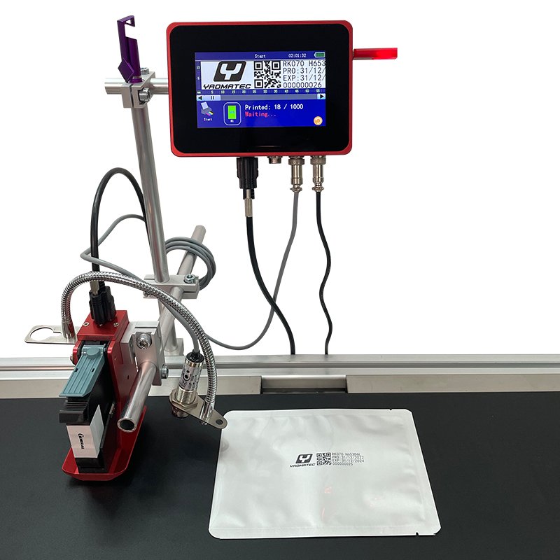 YAOMATEC 12.7MM Automatic Spray Inkjet Coding Machine Printer Online Batch Coding Expiry Date Stamping Date Coding Machine