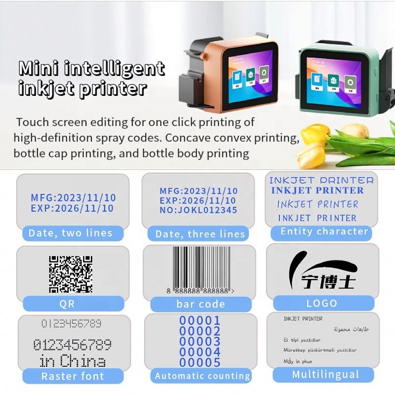 12.7Mm Mini Expiry Date Batch Number Handheld Inkjet Printer For Cosmetic Package