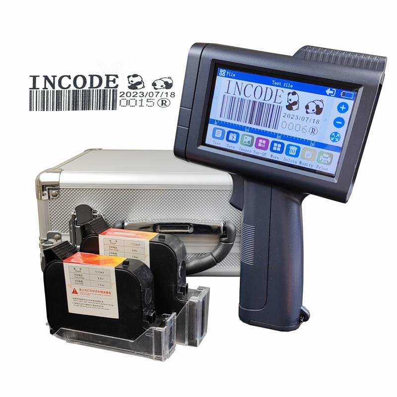 INCODE Manufacture OEM ODM Portable Lightweight Quick Drying Hand held Color Expire Batch Machine Number Handheld Inkjet Printer