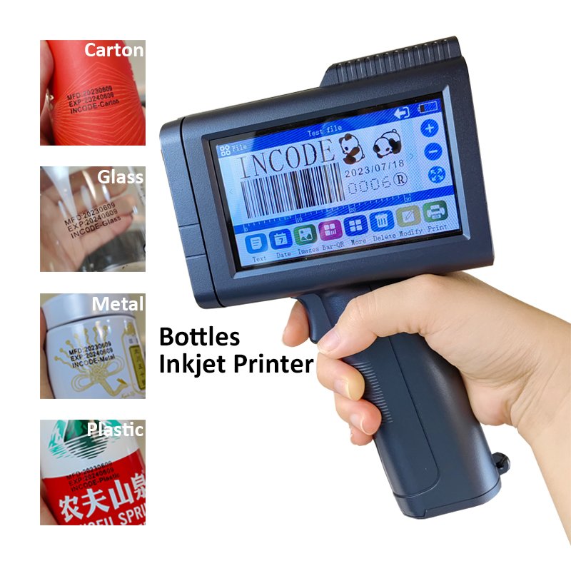 INCODE Manufacture OEM ODM Portable Lightweight Quick Drying Hand held Color Expire Batch Machine Number Handheld Inkjet Printer