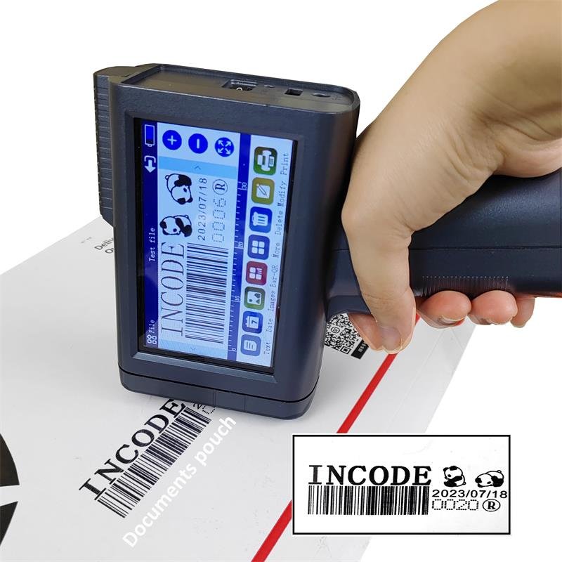 INCODE Manufacture OEM ODM Portable Lightweight Quick Drying Hand held Color Expire Batch Machine Number Handheld Inkjet Printer