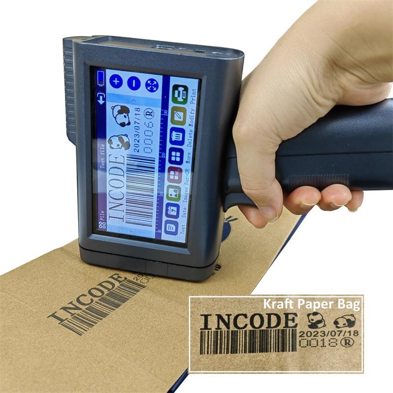 INCODE Manufacture OEM ODM Portable Lightweight Quick Drying Hand held Color Expire Batch Machine Number Handheld Inkjet Printer