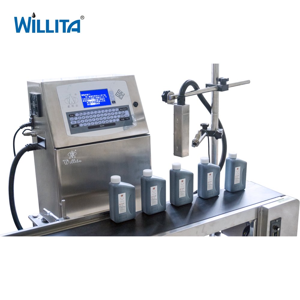 Automatic intelligent CIJ Inkjet Printer Number Date marking machine cheap cost ink
