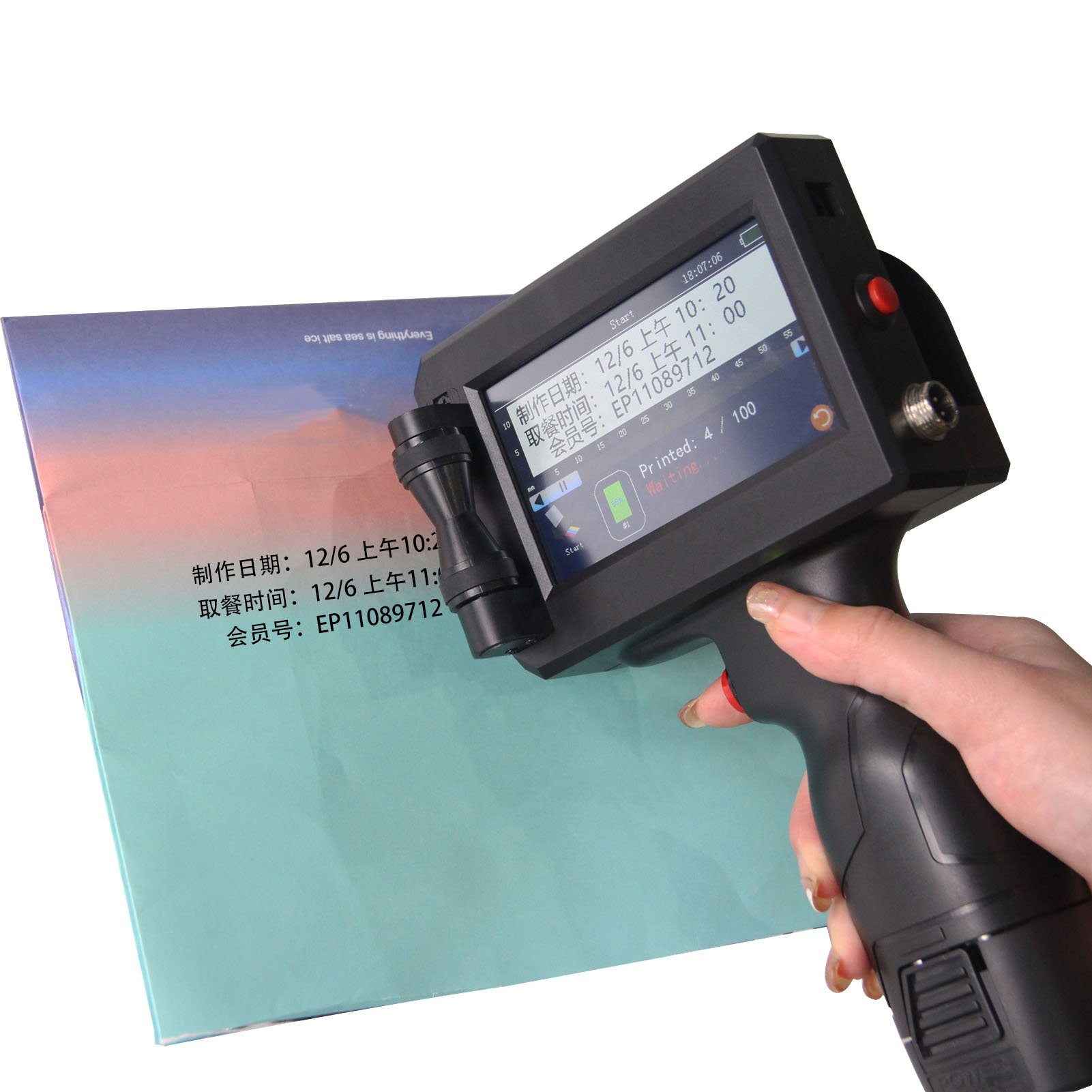 600dpi Multi Color Handheld Injection Printer Hand Code Machine Mini Handheld Inkjet Printer