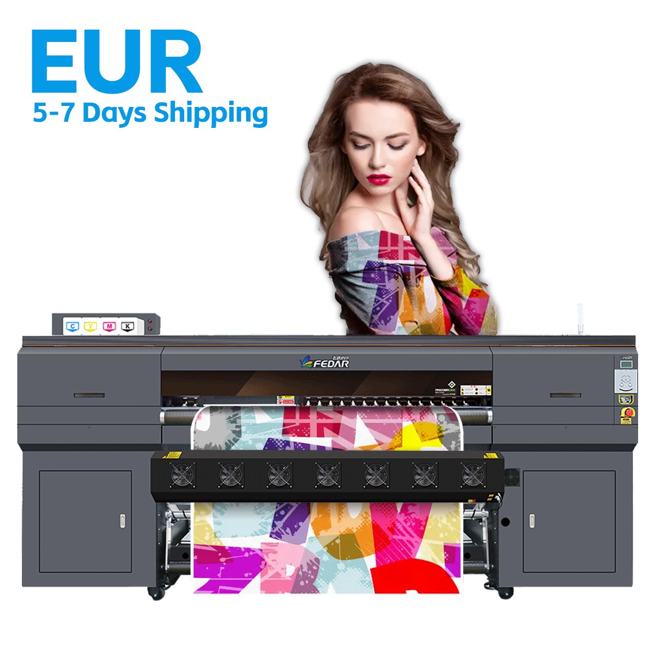 High Quality 15 Printheads Thermal Sublimation Inkjet Printer 1900mm Wide Format Polyester Cloth Printing Machine