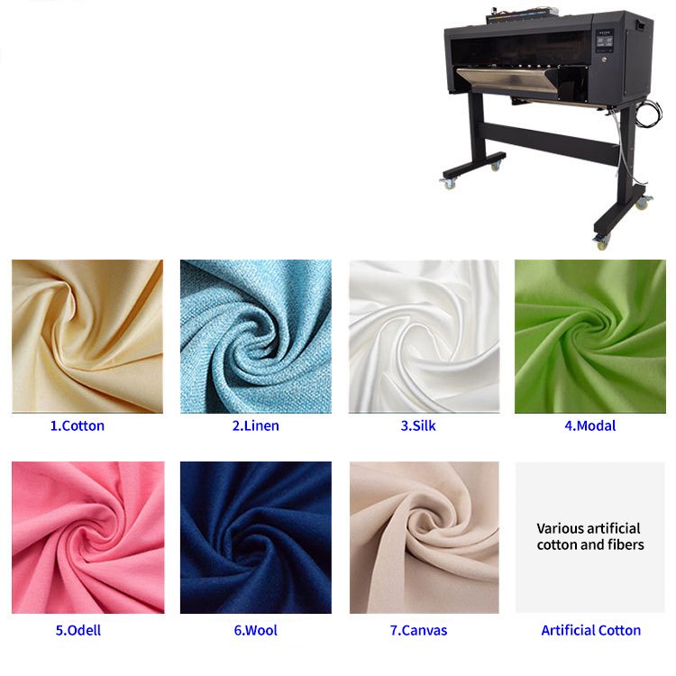 High Quality 24in A1 60 cm Roll Double Head I3200 Xp600 Wide Format DTF Inkjet Printer Machine With Powder Shaker