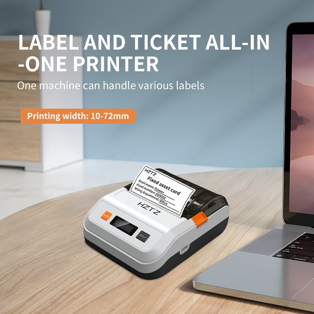 Portable Label Printer Mini 80mm Sticker Printer Mobile Receipt Bluetooth Shipping 3inch Thermal Barcode Printer