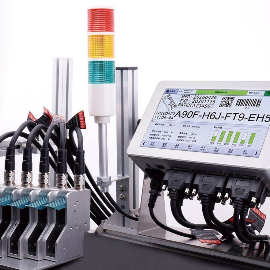 Online Thermal Inkjet Printer With six Print Head (encrypted version) Continuous TIJ markig machine