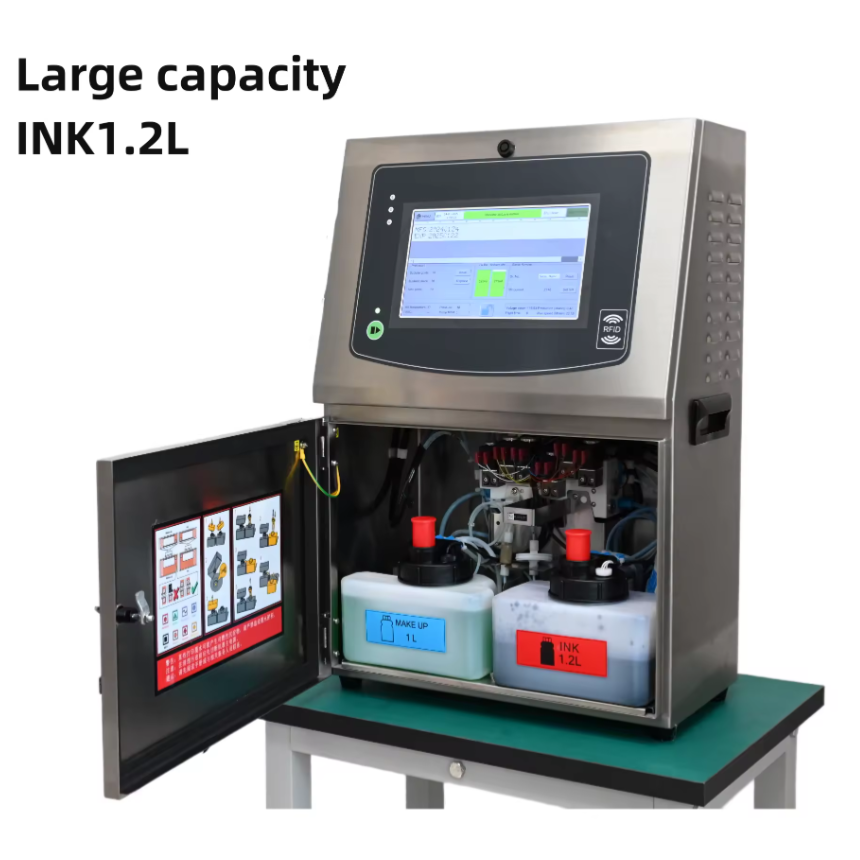 Industrial inkjet printer for food bags drink bottles print batch number and expiration date