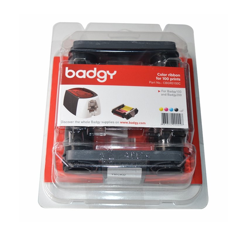 High quality compatible CBGR0100C 100 prints Evolis Badgy100 and badgy 200 id card printer Color Ribbon