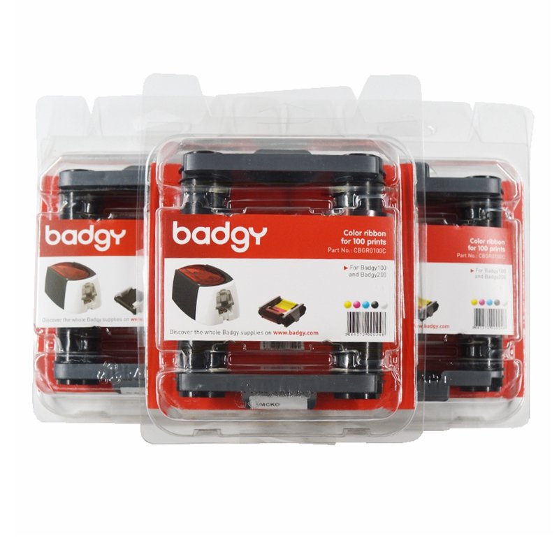 High quality compatible CBGR0100C 100 prints Evolis Badgy100 and badgy 200 id card printer Color Ribbon