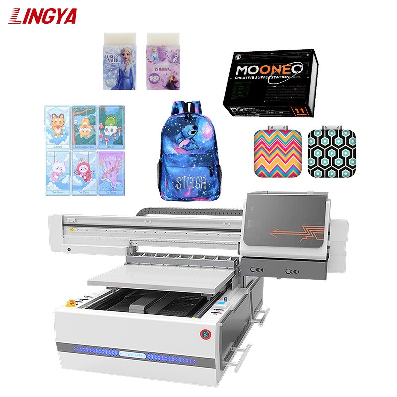 A1UV printer, 6090UV dtf printer, canvas bag, paper bag, backpack printing machine, high-quality printing with white varnish