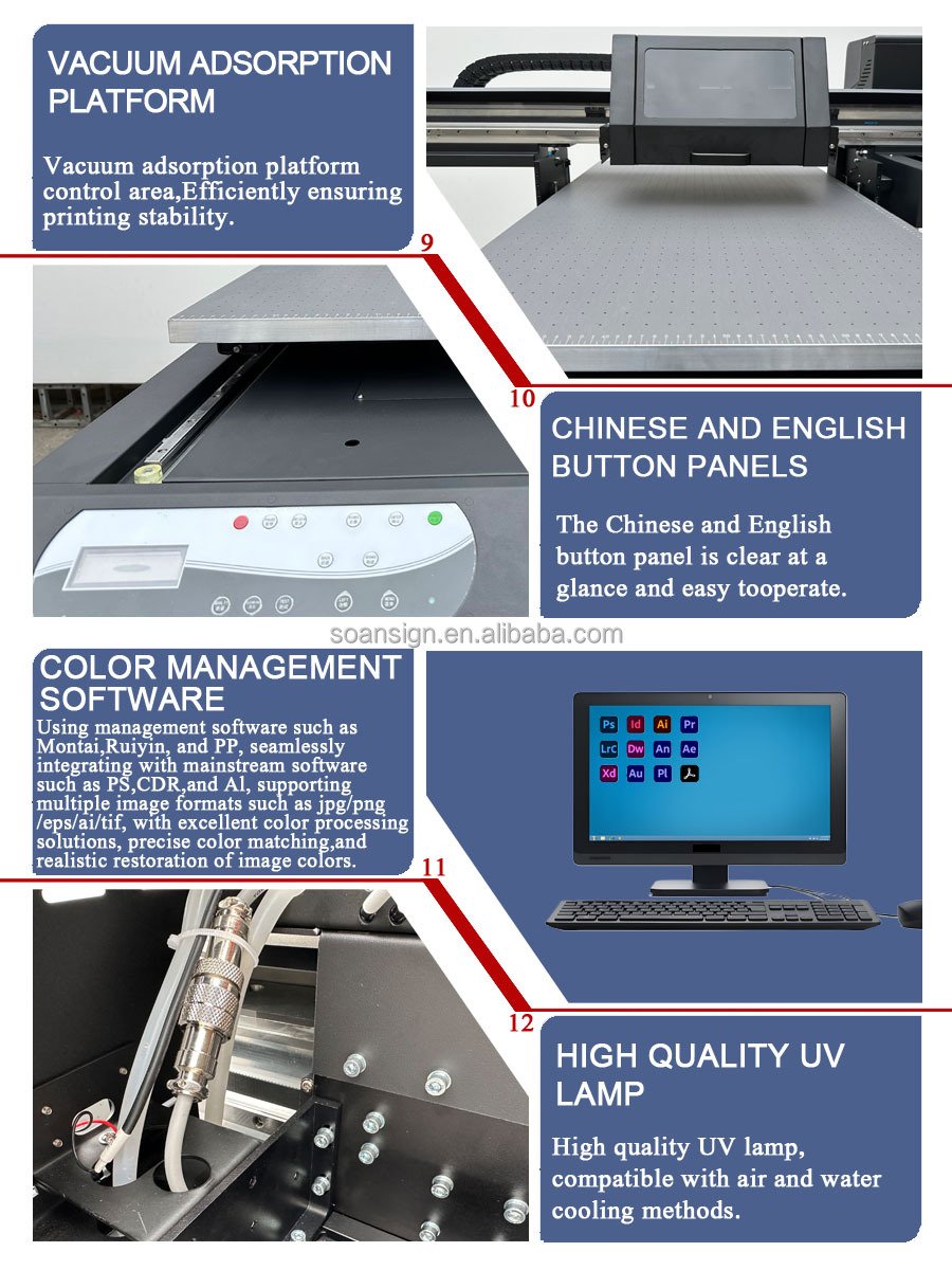Soan Inkjet Printers UV 60x90 Printer Flatbed & Bottle UV Printer Printing Machine for Wood Acrylic Phone Case Stickers