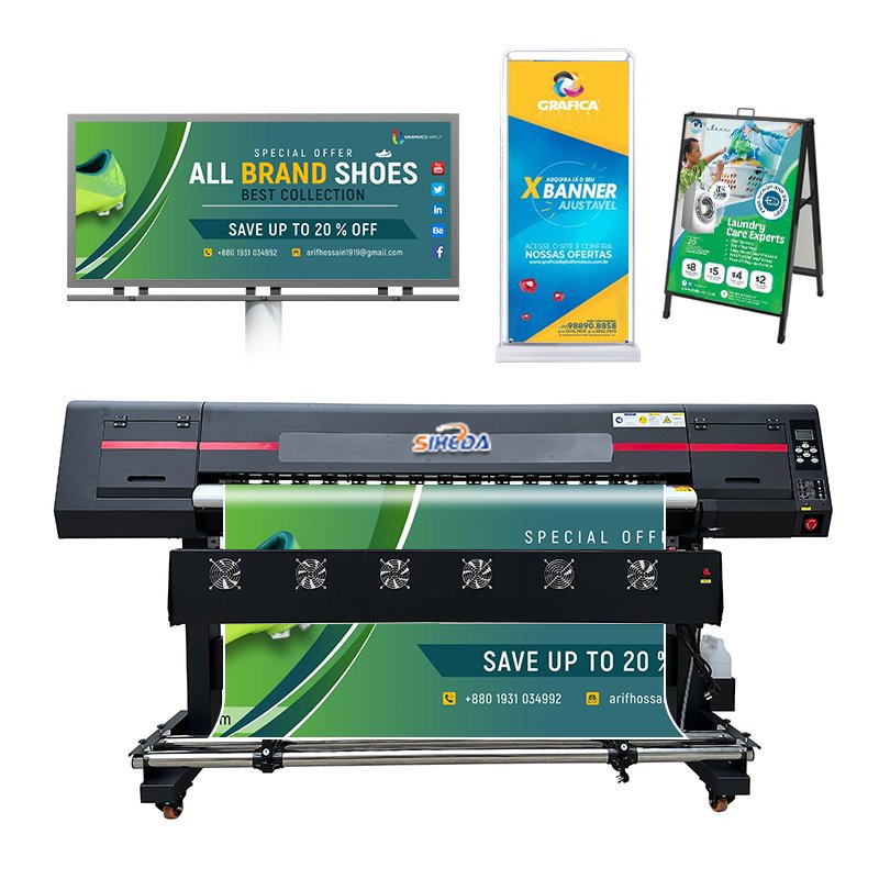 Siheda High Speed Large Format Printer 1.6m Eco Solvent Printer Roll to Roll Printer Printing on Flexible Materials
