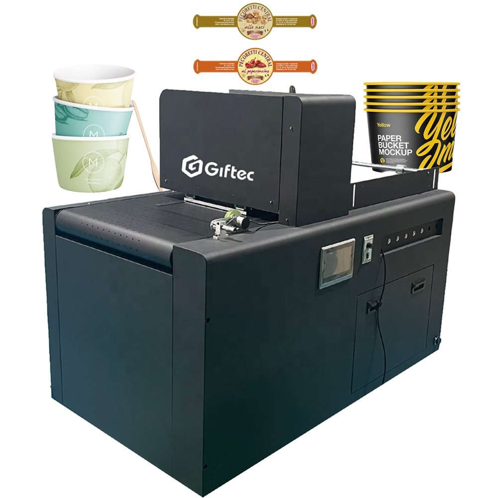 Newest A3 Flatbed Printing Machine Multifunctional Single Pass Inkjet Printer for Packaging Paper Bag Cup Giftbox Customized