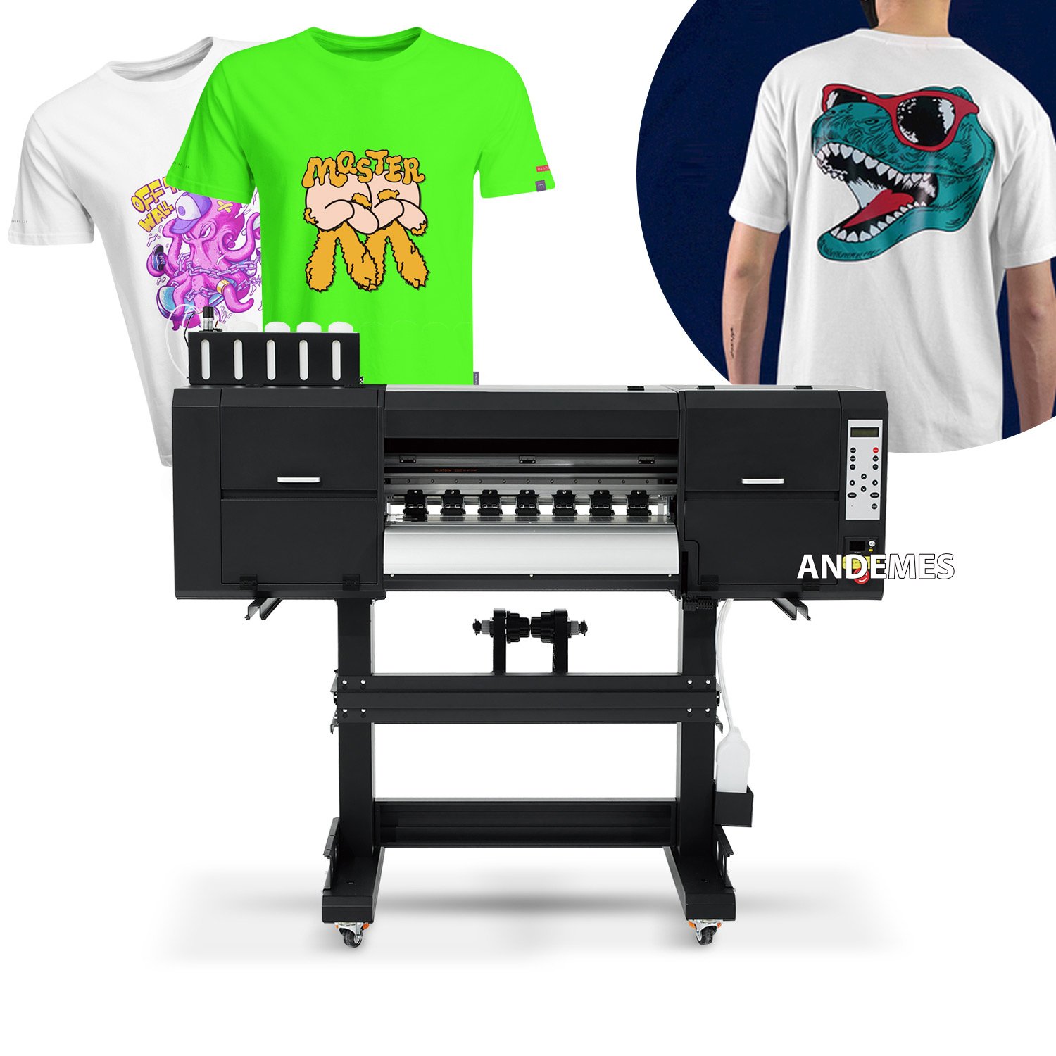 direct to film printing machines 60cm dtf Printer t-shirt printer with powder shaking machines dual i3200 heads hoson board