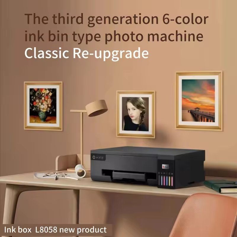 New Tech High Speed 6 Color Ink Paper Digital Professional Continuous 3D Photo Printing Machine L8058 Inkjet Printer