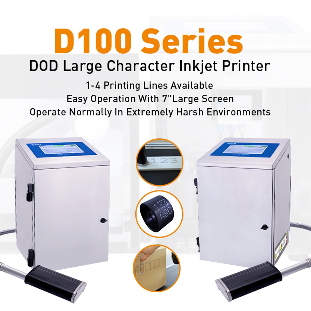 DOCOD OEM/ODM DOD Inkjet Printer D100 32 dots Industrial Used Coding Machine Inkjet Machine Large Format Printer