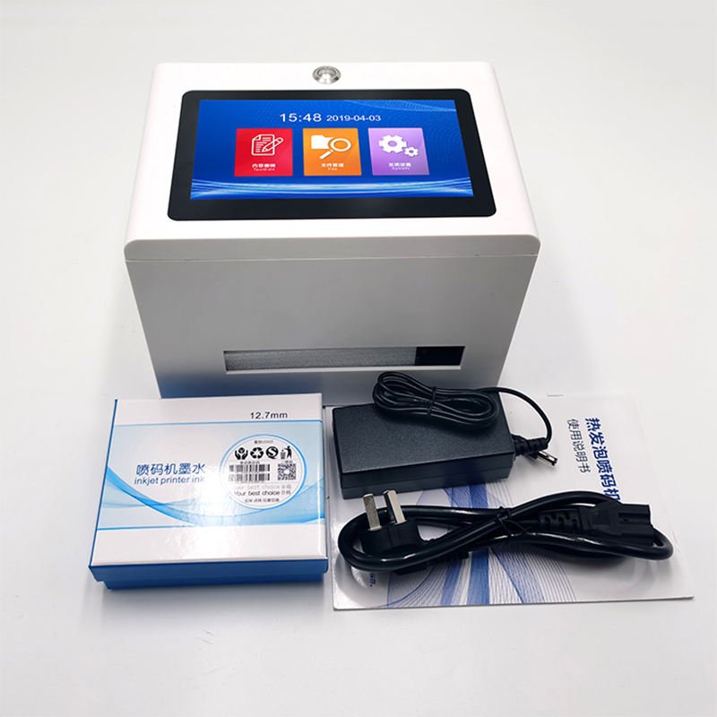 Static Intelligent Automatic Inkjet Printer 7'' Color Touch Screen 600DPI Intelligent USB QR Code Production Date Label Printer