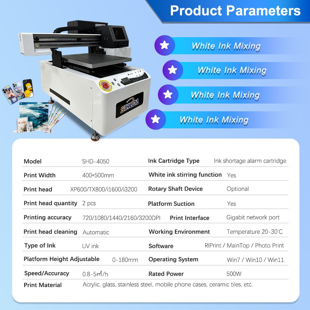 High Speed Fully Automatic UV Bed Machine Glass Ceramic Acrylic Flatbed UV Printer with Varnish