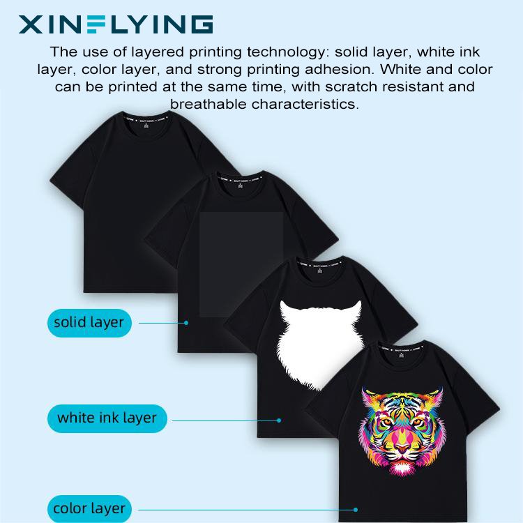XinFlying hot selling dtg printer offset i3200 a3 dtf printers direct to garment print machine 48*47cm support 9-colors printing