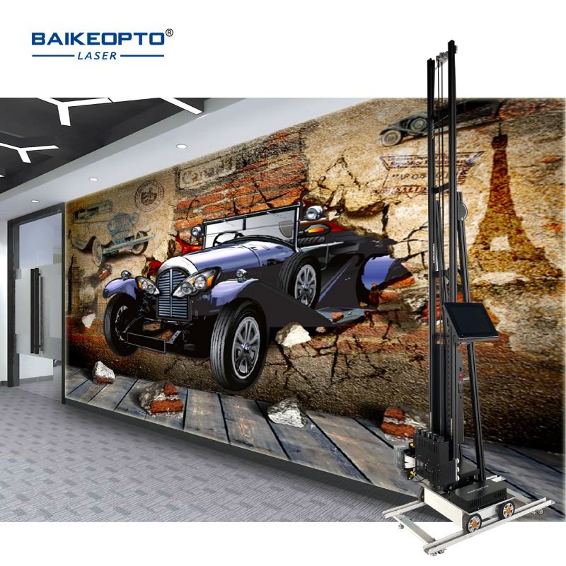 EPS DX7 Printhead With Five Color CMYK+W 3D Effect Wall Painting Printer Vertical Mural Wall Inkjet Printer