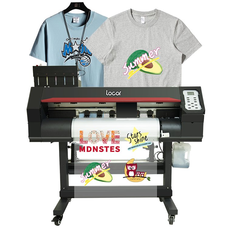 L DTF LOCOR 60cm no cut white ink heat transfer PET film T-shirt printer with shake powder machine garment shop machine