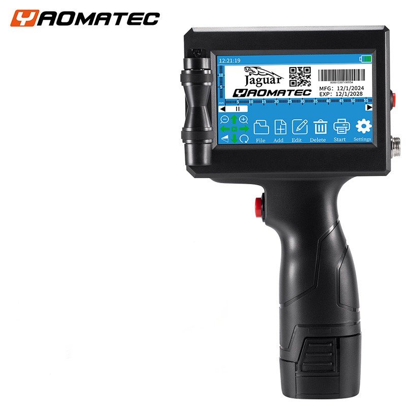 Yaomatec 12.7mm Image Picture Qr Code Serial Number Portable Mask Online Printer Hand Jet Handheld Thermal Inkjet Printer