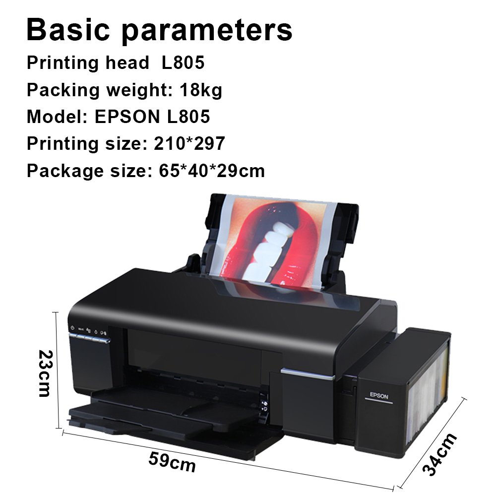Original New A4 L805 Multi-Color Inkjet DTF Printer with L805 Printhead for Bag Jeans T-shirt Machine