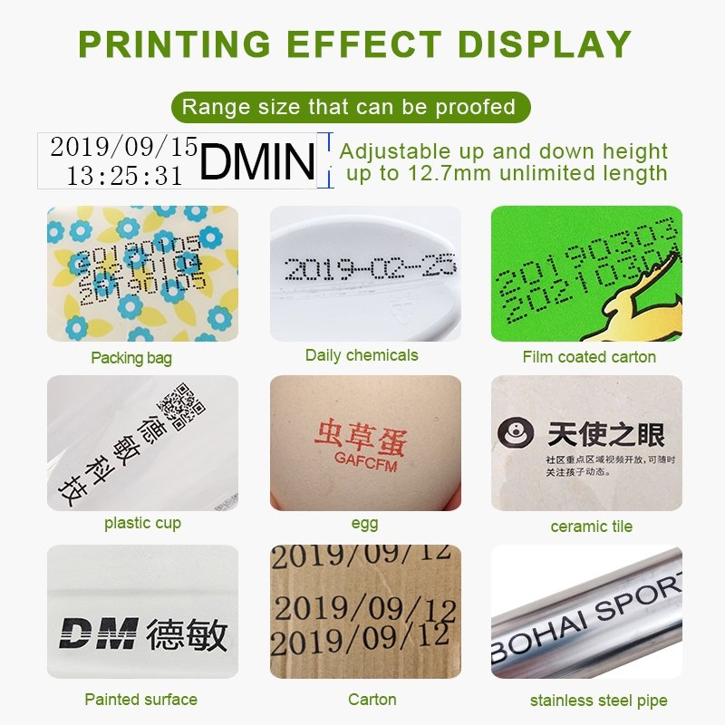 Portable Automatic Inkjet Printer Date Code Carton Tshirt Printer T-shirt Printing Machine Handheld Inkjet Printer for Bottle