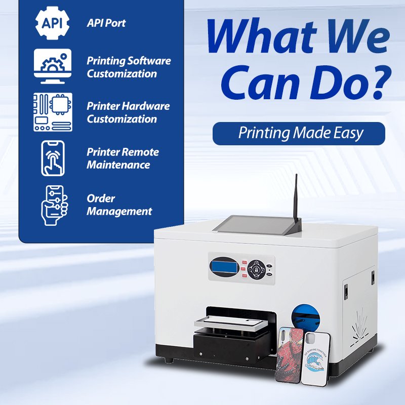 Easy To Operate Phone Case Printer Support QR Code Scanning AI Drawing Function For 3C Shop