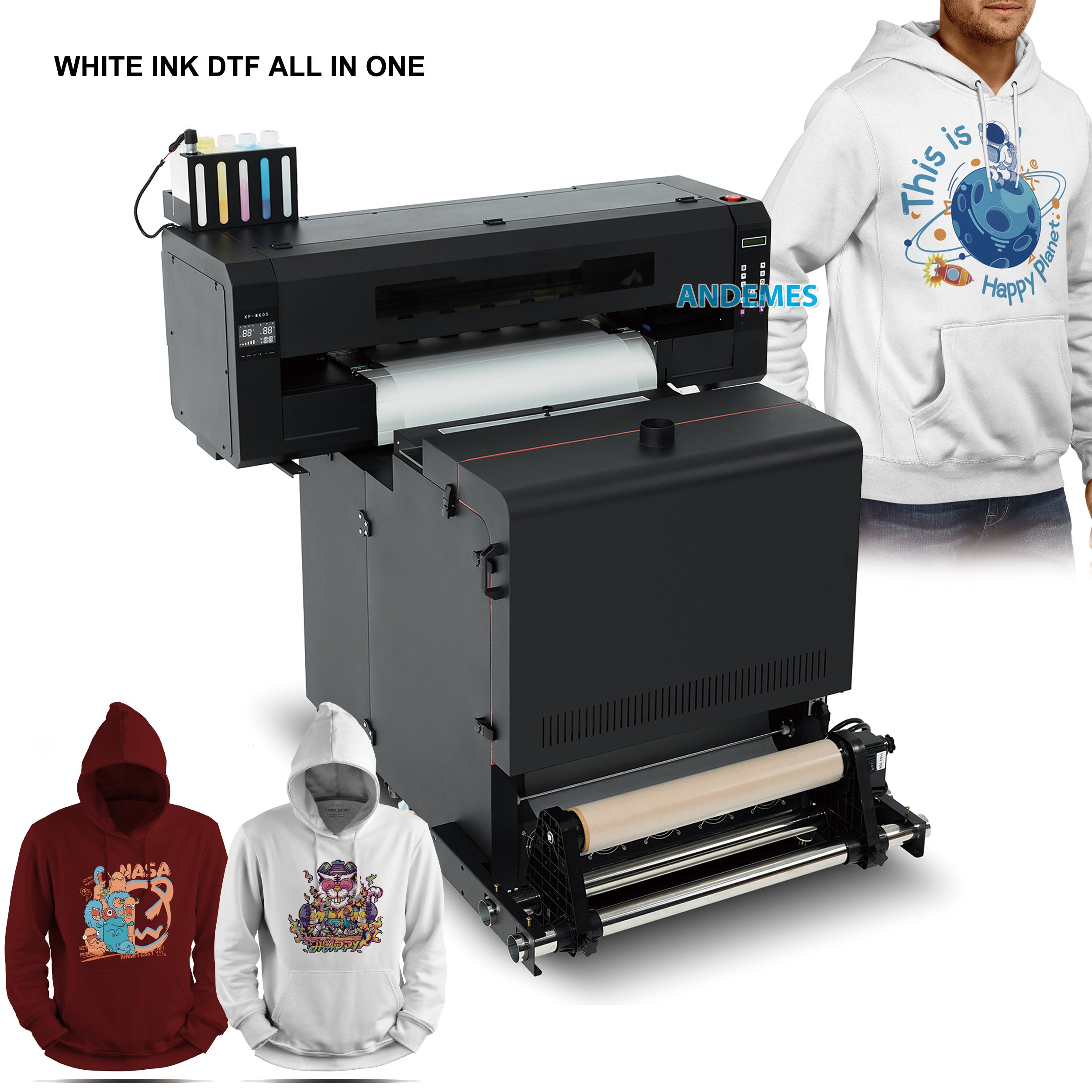 Andemes semi-automatic printer A1 3 in 1 dtf printer i1600 printheads vertical powder shaker and oven
