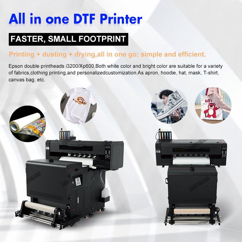 Andemes semi-automatic printer A1 3 in 1 dtf printer i1600 printheads vertical powder shaker and oven