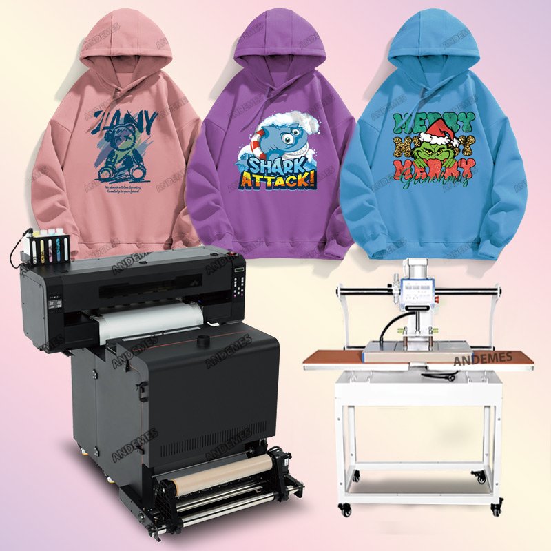Andemes semi-automatic printer A1 3 in 1 dtf printer i1600 printheads vertical powder shaker and oven
