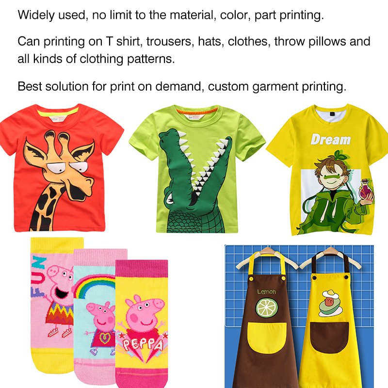 Hot Sale DTF Printer A3 Size 30cm Dual I3200 I1600 XP600 Head DTF Inkjet Printer Printing Machine for T-shirt Heat Transfer