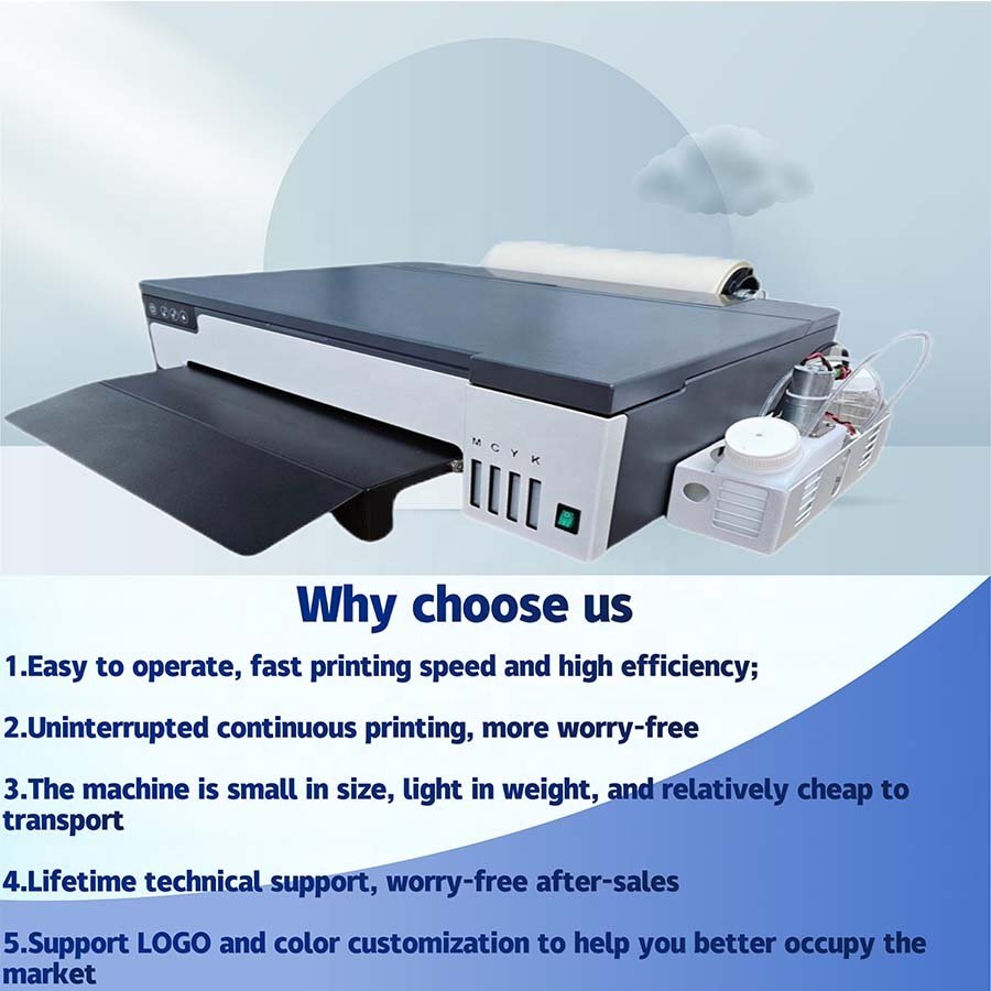 A3 DTF Printer Direct to Pet Film Garment Printer XP600 Inkjet Printer for Tshirt Shoes Jeans